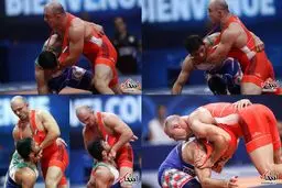 تصویری از روش‌ ناجوانمردانه کشتی‌گیر روس مقابل حسن یزدانی