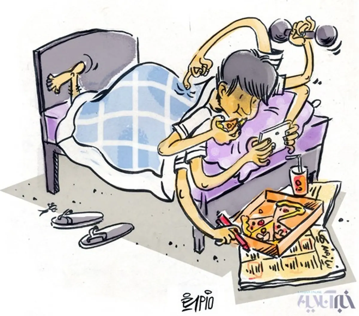 کاریکاتور/ ایرانی‌ها در روز چند ساعت کار می‌کنند؟