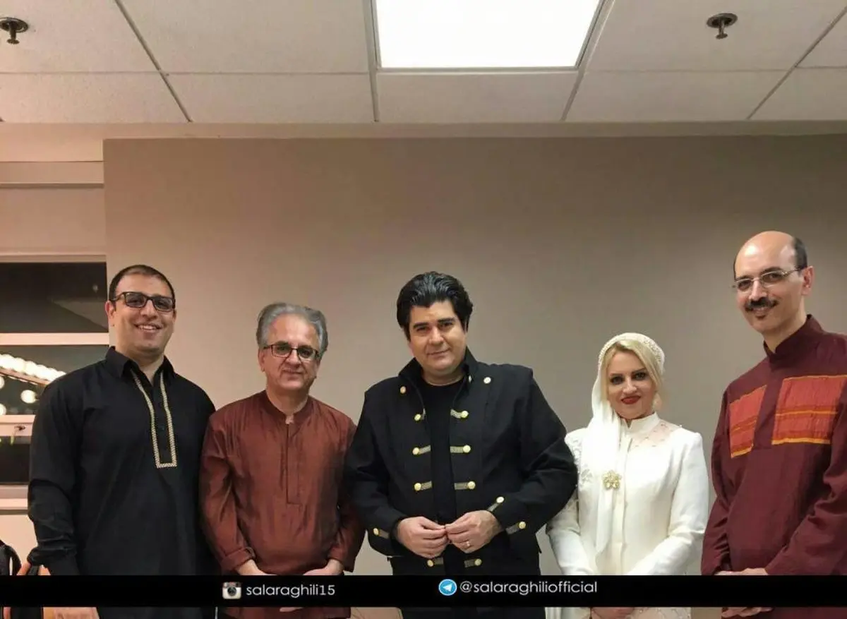سالار عقیلی و همسرش در پشت صحنه کنسرت آمریکا/ عکس