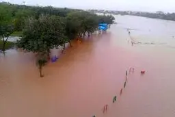 عکس/ورود سیلاب کارون به پارک داریون شوشتر