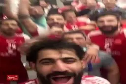 جشن بازیکنان پرسپولیس در رختکن + فیلم