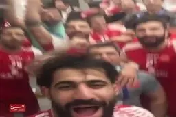 جشن بازیکنان پرسپولیس در رختکن + فیلم
