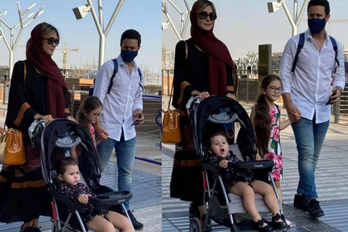 عکس دیده نشده قدم زنی شاهرخ استخری با خانواده