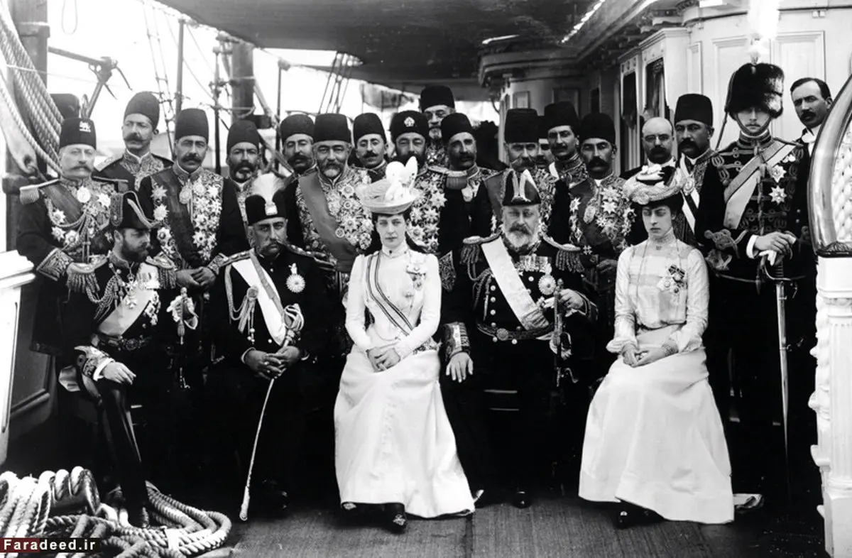 مظفرالدین‌شاه در کشتی شاه ادوارد/ عکس