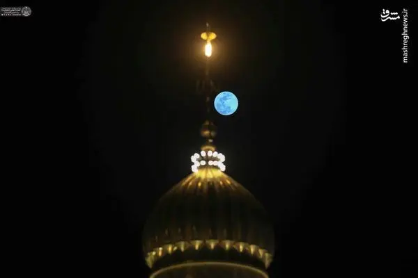 تصاویر ماه کامل شعبان بر فراز حرم امیرالمومنین