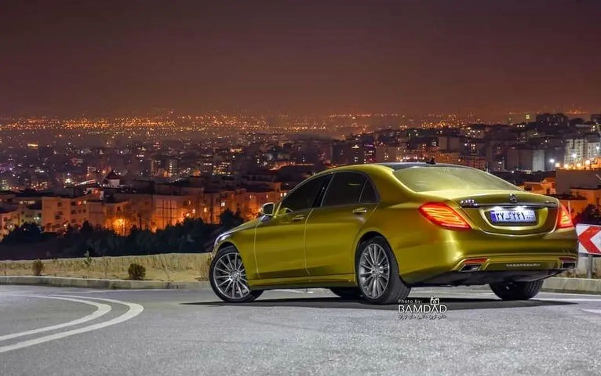 مرسدس بنز طلایی در بام تهران! / عکس