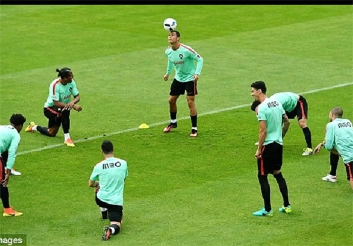 تمرینات رونالدو و یاران برای رویارویی با ایسلند+تصاویر