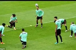 تمرینات رونالدو و یاران برای رویارویی با ایسلند+تصاویر