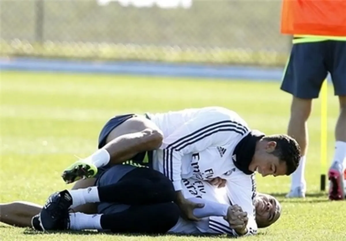 شوخی رونالدو با په په در تمرینات رئال در ملبورن/تصاویر