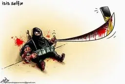 سلفی داعش با سرهای بریده/کاریکاتور
