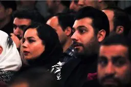 تصویری از احسان خواجه امیری و همسرش