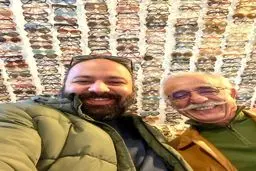 عکس علی اوجی در کنار استاد گریم سینمای ایران