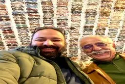 عکس علی اوجی در کنار استاد گریم سینمای ایران
