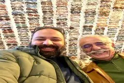 عکس علی اوجی در کنار استاد گریم سینمای ایران