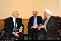 دیدار روحانی با نخست وزیر لبنان/ عکس