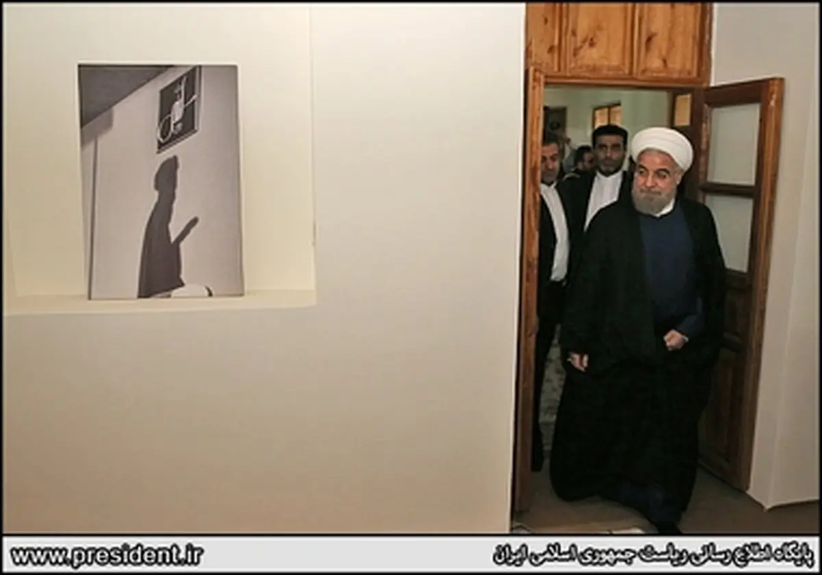 روایت تصویری از حضور روحانی در بیت امام خمینی