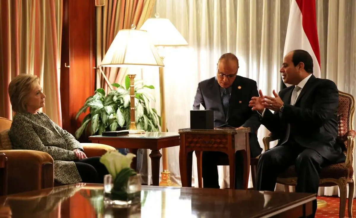 دیدار هیلاری کلینتون و رئیس جمهور مصر/عکس