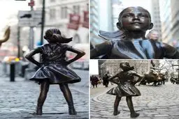 مجسمه ی عجیب دختر بی باک / عکس