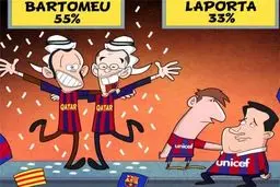 مسی ناراحت از ناکامی لاپورتا+کاریکاتور