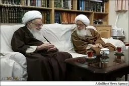 آیت‌الله وحیدخراسانی در بیت آیت‌الله صافی/عکس