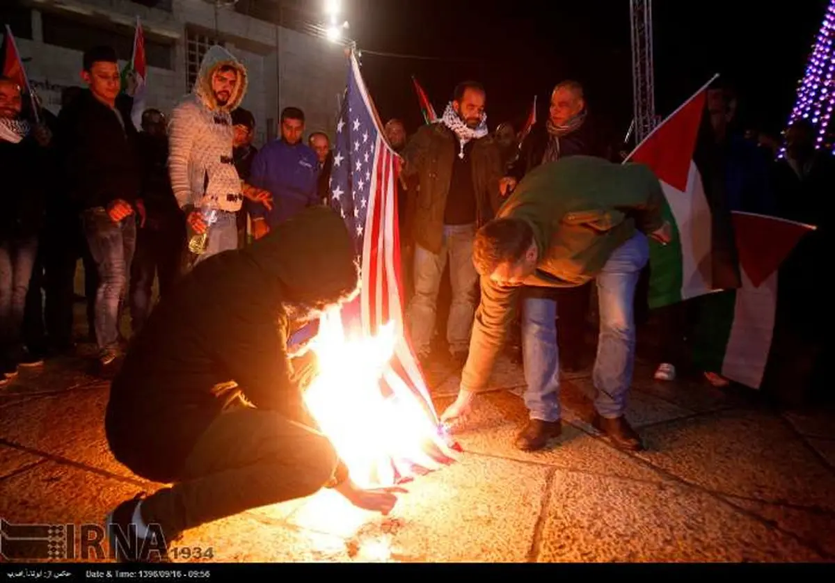 تصاویری از تظاهرات فلسطینی‌ها بر علیه ترامپ