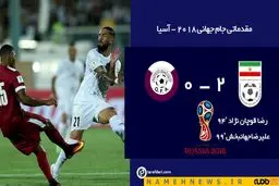ایران 2 - قطر صفر/۳ امتیاز شیرین‌ و صدرنشینی سفید پوشان