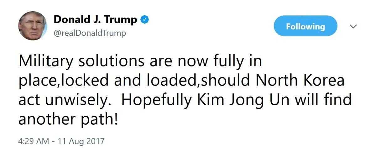 هشدار توئیتری ترامپ به رهبر کره‌شمالی+ تصویر