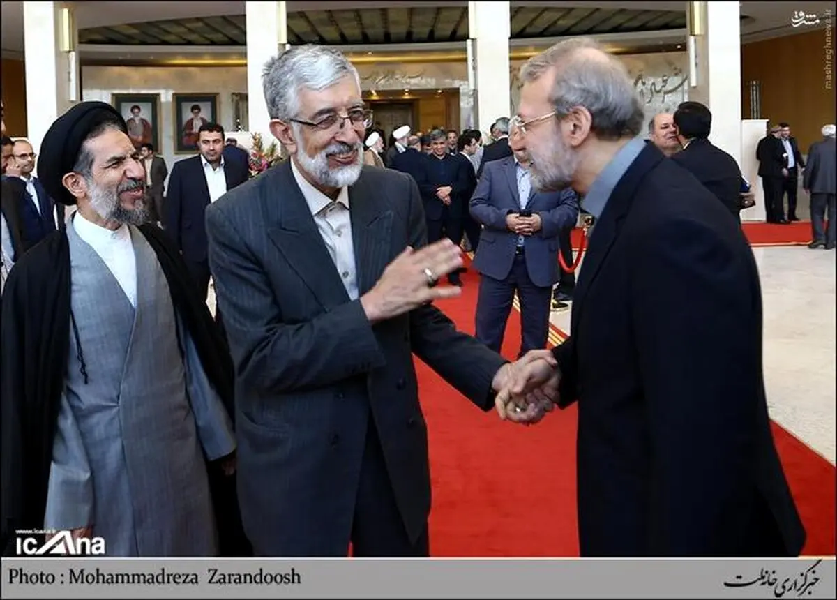 خنده‌های حداد عادل و لاریجانی در یک قاب/ عکس