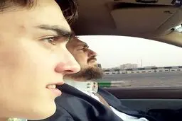 رانندگی سید حسن خمینی در اتوبان قم تهران /عکس
