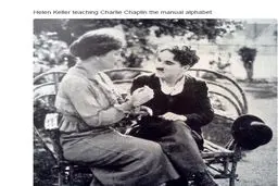 چارلی چاپلین در کنار معلمش/عکس