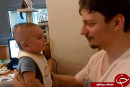 تعجب‎کاربران ازحرف‎زدن نوزاد3ماهه+عکس