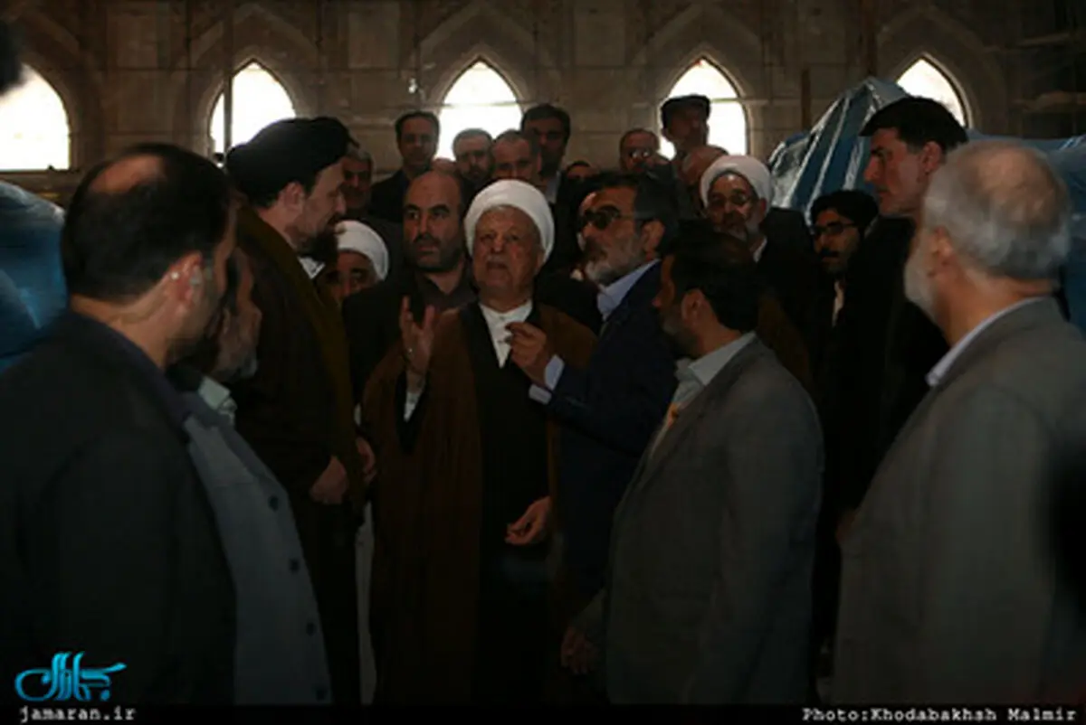تصاویری از بازدید آیت الله هاشمی رفسنجانی از پروژه ساخت حرم مطهر امام خمینی(س) با حضور سیدحسن خمینی