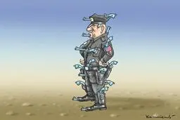 جدیدترین لباس پلیس آمریکا!/ کاریکاتور