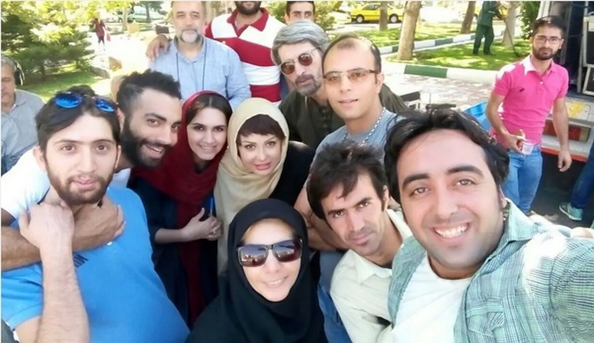 سلفی جالب نیوشا ضیغمی سر صحنه فیلمبرداری/عکس