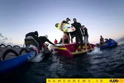 موج سواری که خودش را به آتش کشید!+تصاویر