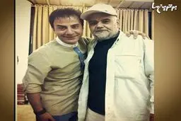 عمو پورنگ در کنار اکبر عبدی/ عکس