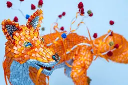 تصاویر / مجسمه هایی حیرت انگیز از روبان های بازیافتی!