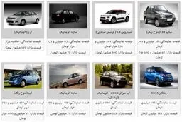 آخرین قیمت خودرو‌های داخلی در بازار امروز 20 خردادماه + جدول تصویری