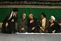 احوالپرسی قالیباف و رهبر انقلاب در حسینیه امام(ره)/عکس