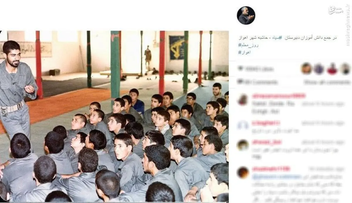 حاج قاسم در جمع دانش آموزان دبیرستان سپاه/ عکس