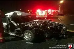 عکس/متلاشی شدن پژو ۲۰۶ و مرگ دختر جوان