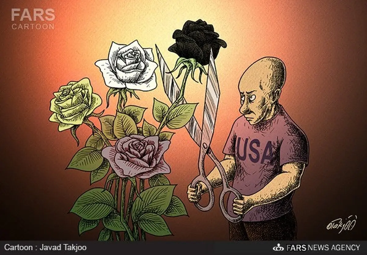 آمریکا چگونه اعتراضات مردمی را کنترل می‌کند؟/ کاریکاتور