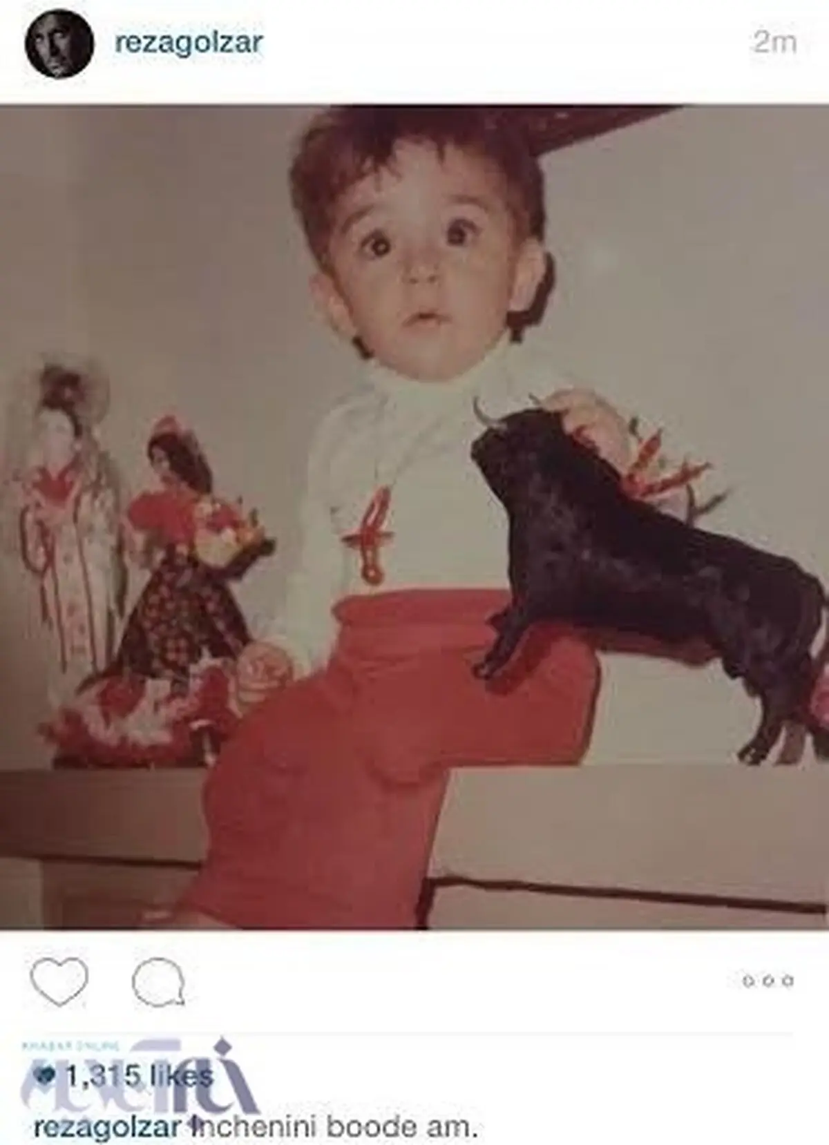 محمدرضا گلزار در دوسالگی/عکس