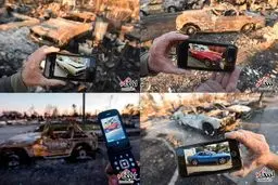 مردم کالیفرنیا ماشین‌هایشان را آتش زدند/عکس