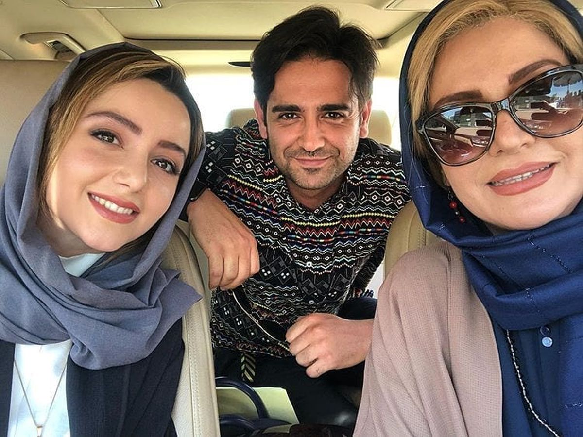 امیرحسین آرمان و نازنین بیاتی در پشت صحنه مانکن