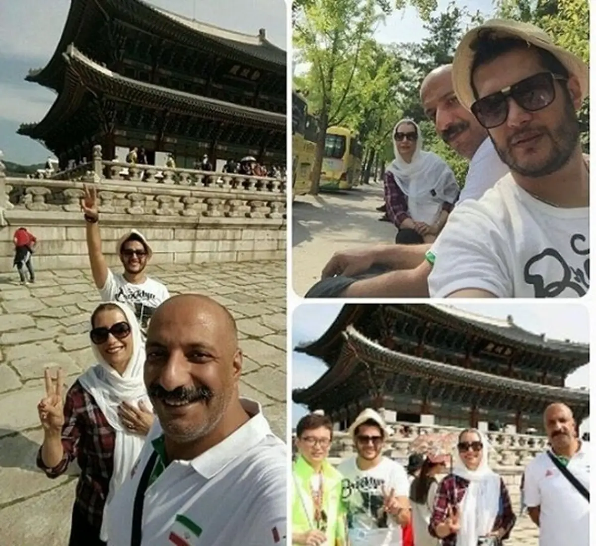 سلفی بازیگران در سئول/عکس