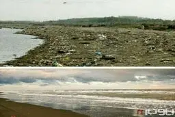 عکس تاسف بار از تفاوت ساحل روسیه و ایران