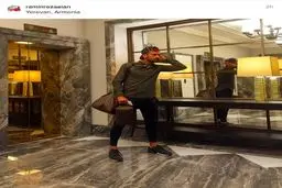 تیپ متفاوت رامین رضاییان در ارمنستان/عکس