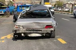  تصادف کامیون با ۱۴ دستگاه خودرو در تهران
