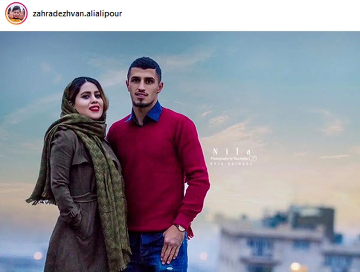 عکس دو نفره بازیکن پرسپولیس در کنار بانویش/ عکس